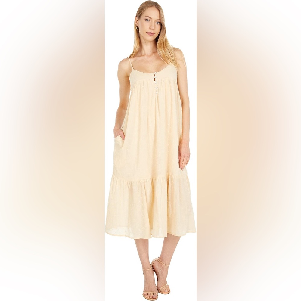 Spaghetti Strap Cream Midi Sundress